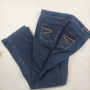 Seven7 Denim Jeans Pants Boot Cut Drawstring Stretch Jegging Size 14 Pull On